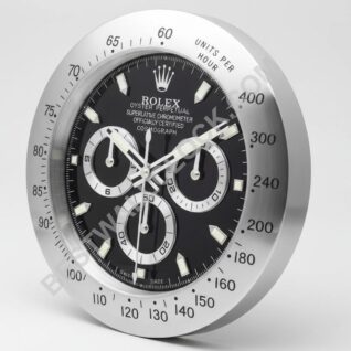 Cosmograph Daytona Style – Dealer Display Wall Clock 34cm (Silver & Reverse Panda)