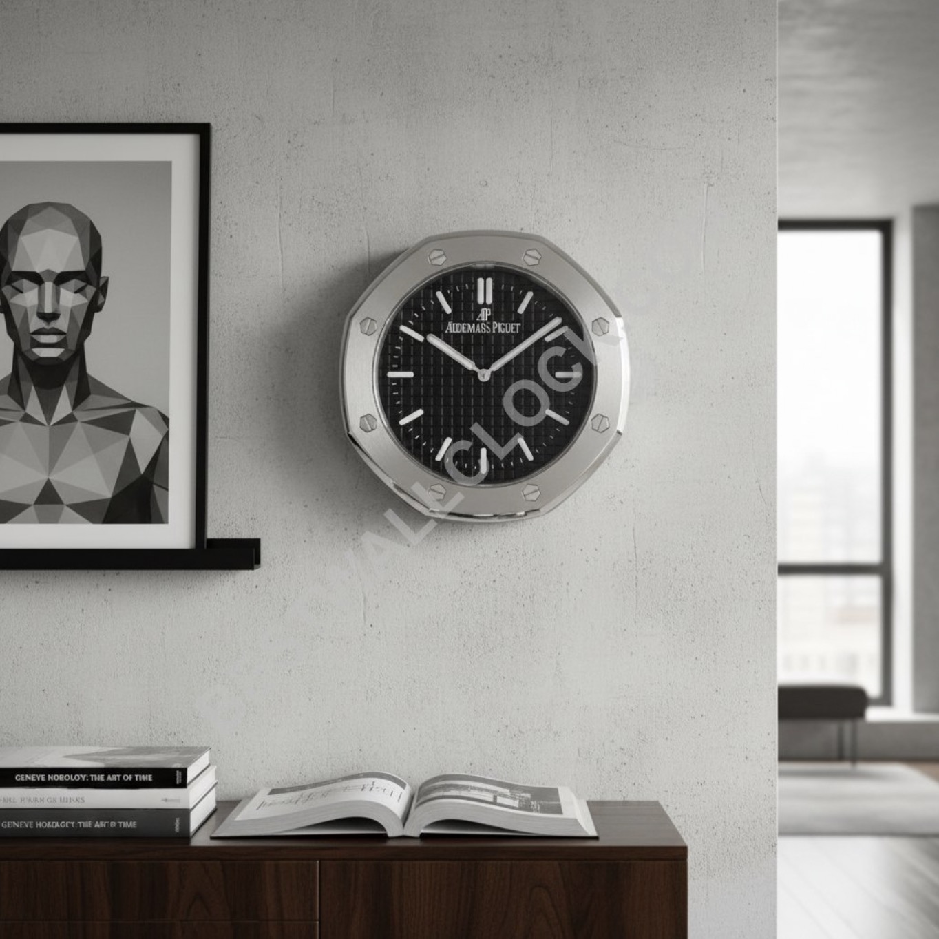 Royal Oak Dealer Display Wall Clock | Silver & Black Edition - Image 4