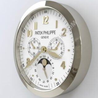 Patek Philippe Grand Complication Style – Dealer Display Wall Clock 38cm (Silver & Gold)