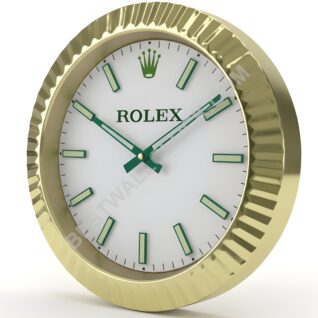 Homage Oyster Perpetual Style – Dealer Display Wall Clock (Gold & Green Baton Edition)