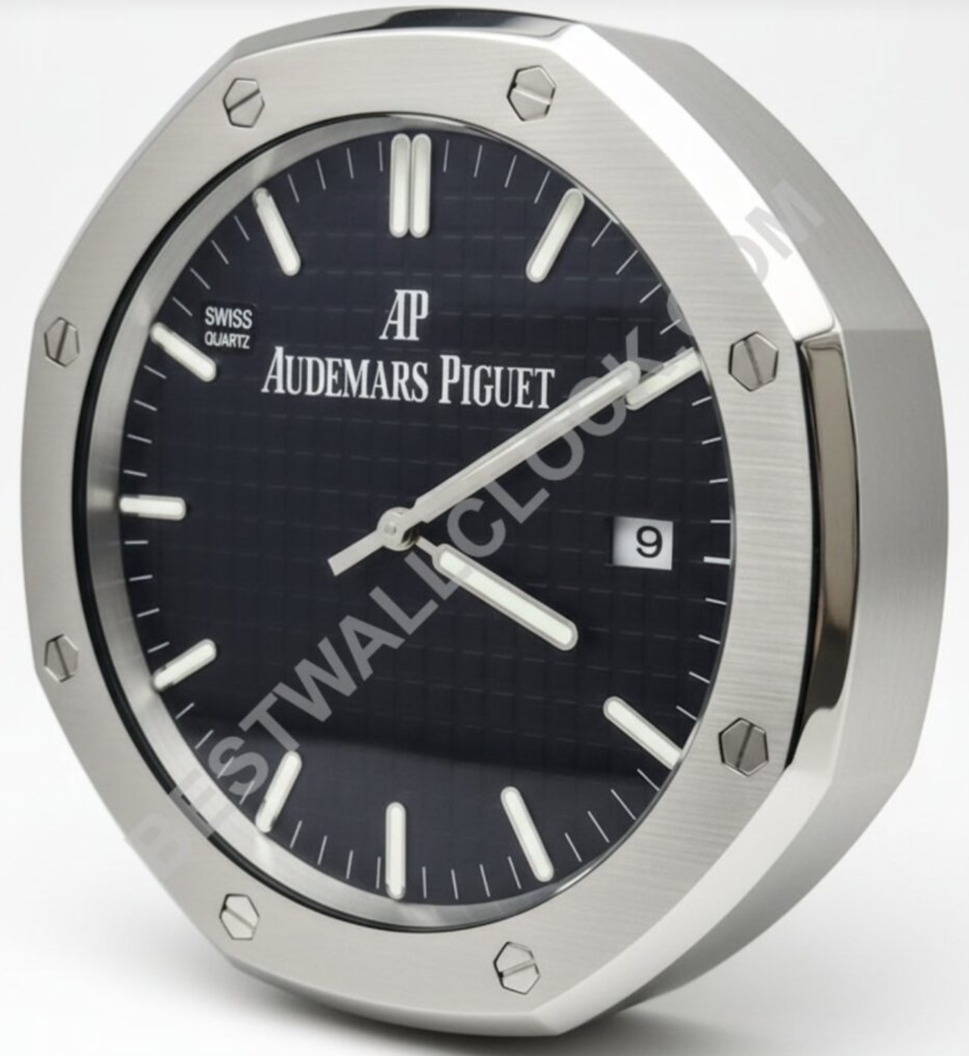 Audemars Piguet Royal Oak Style – Dealer Display Wall Clock (Black "Tapisserie" Dial)